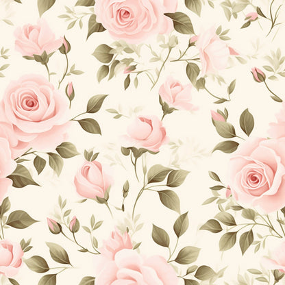 Vintage Blush Blooms Pattern 4 Minky Fabric