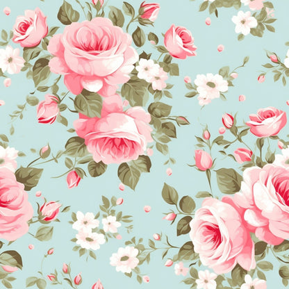 Vintage Blush Blooms Pattern 5 Minky Fabric