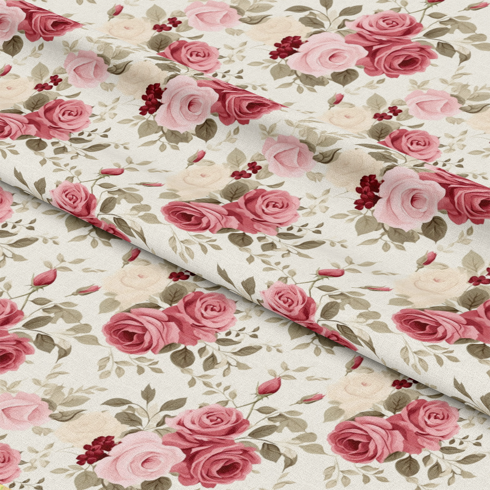 Shabby Chic Roses Pattern 6 Quilting Cotton Fabric