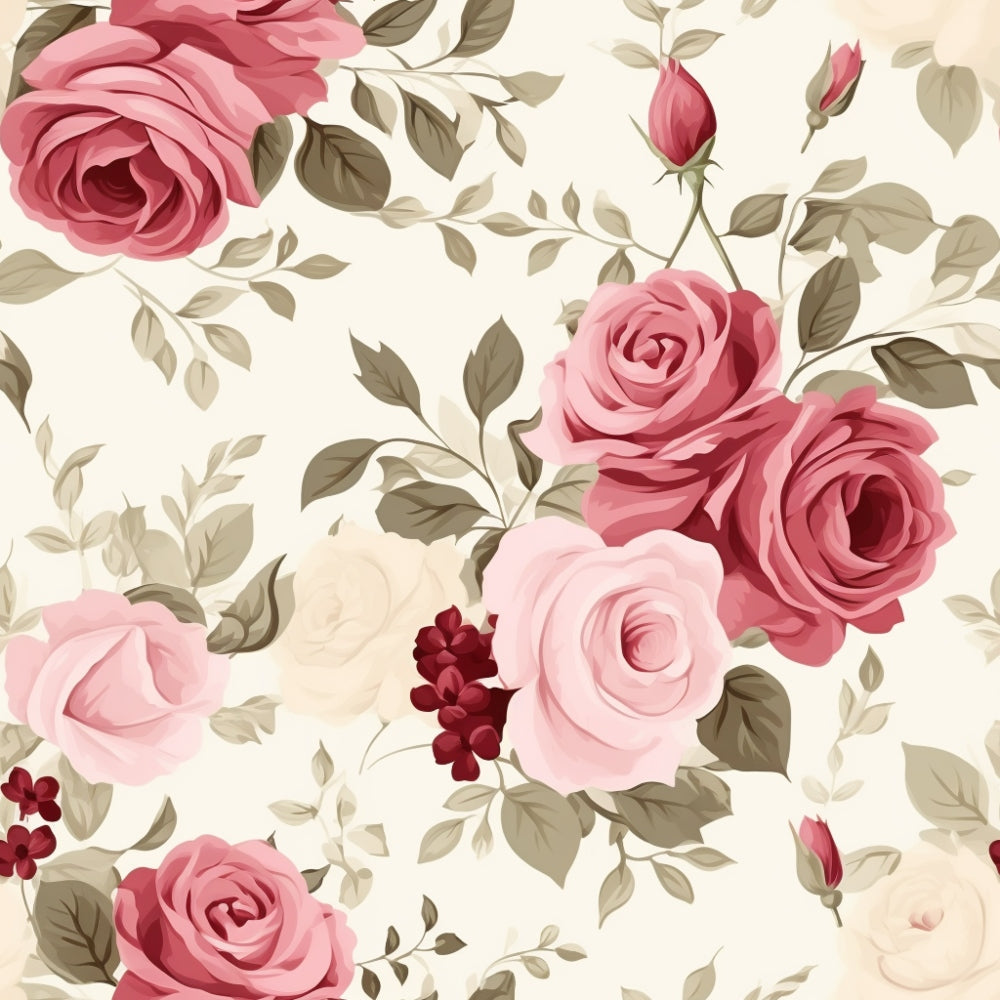 Vintage Blush Blooms Pattern 6 Minky Fabric