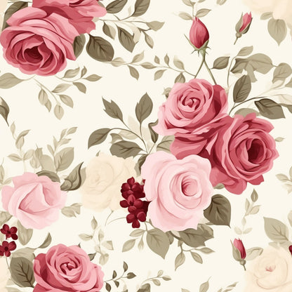 Vintage Blush Blooms Pattern 6 Minky Fabric