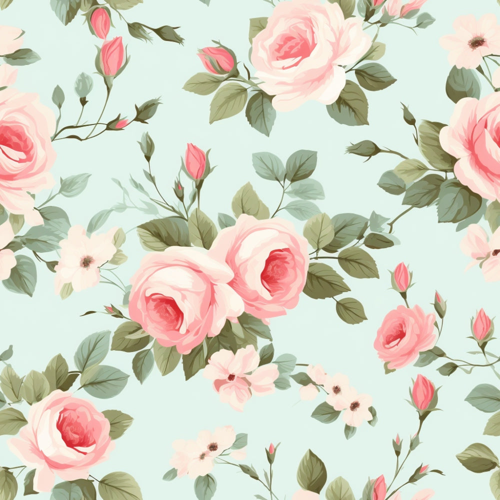 Vintage Blush Blooms Pattern 7 Minky Fabric