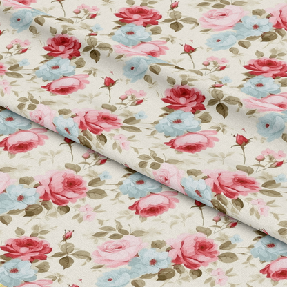 Shabby Chic Roses Pattern 8 Quilting Cotton Fabric