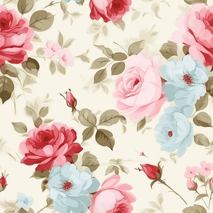 Vintage Blush Blooms Pattern 8 Minky Fabric
