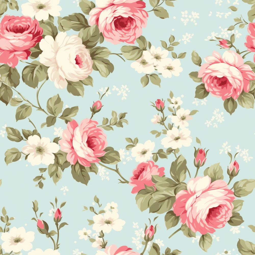 Vintage Blush Blooms Pattern 9 Minky Fabric