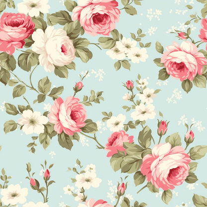 Vintage Blush Blooms Pattern 9 Minky Fabric