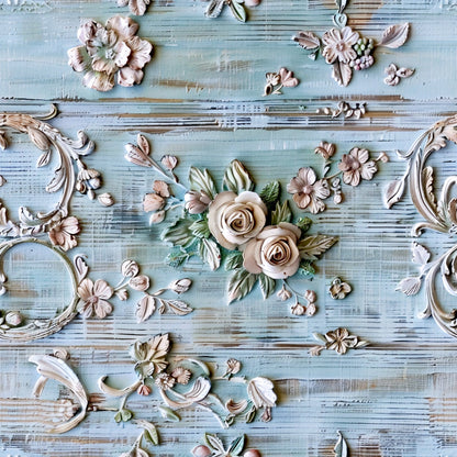 Shabby Chic Antique Painted Wood Pattern 20 Quilting Cotton Fabric