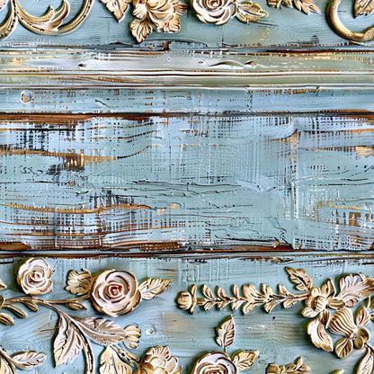 Shabby Chic Antique Painted Wood Pattern 8 Quilting Cotton Fabric