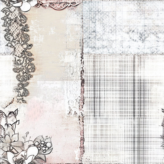 Shabby Chic Floral Gingham Pattern 11 Quilting Cotton Fabric