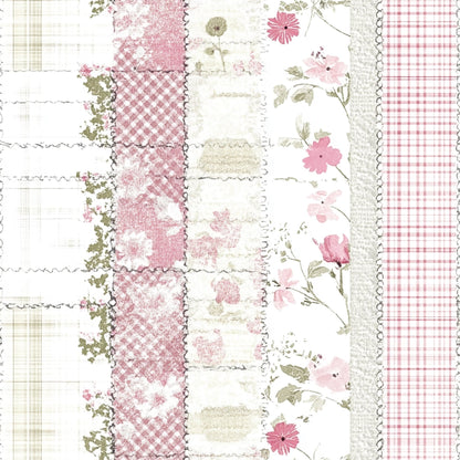 Shabby Chic Floral Gingham Pattern 19 Quilting Cotton Fabric