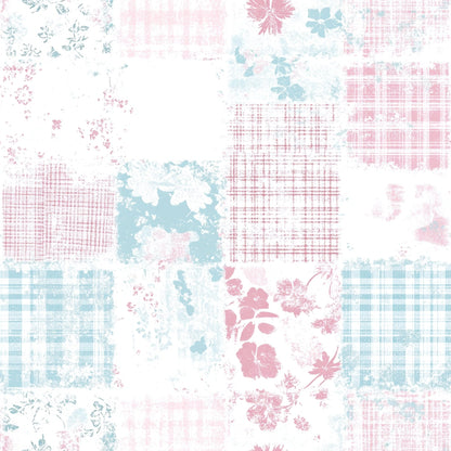 Shabby Chic Floral Gingham Pattern 21 Quilting Cotton Fabric