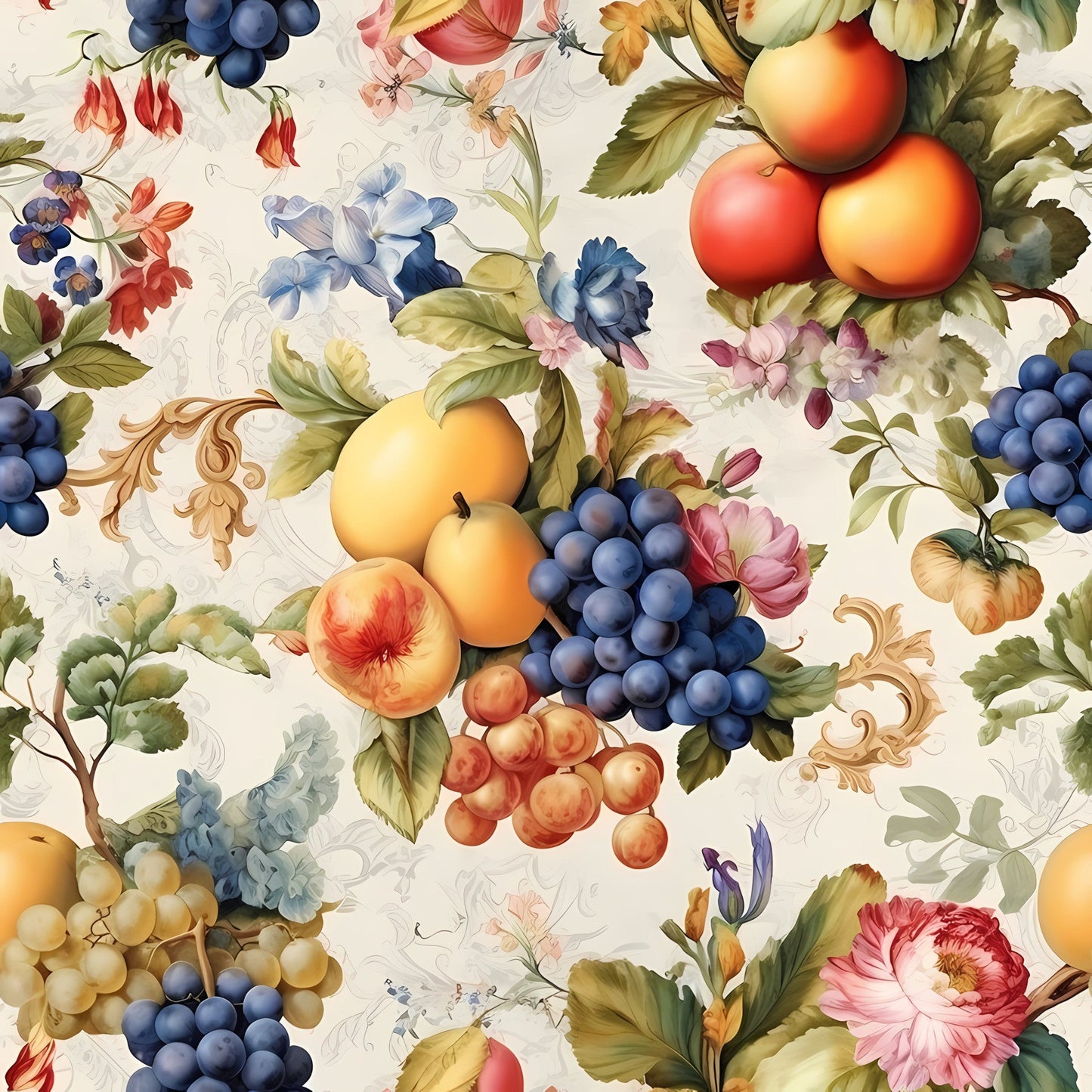 Sicilian Garden Pattern 3 Quilting Cotton Fabric