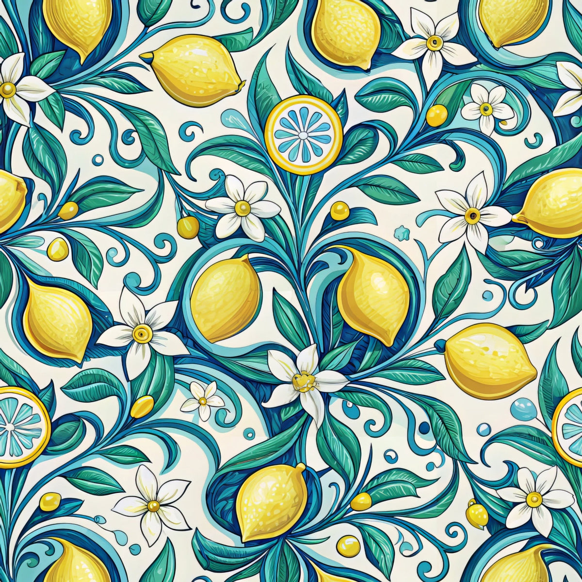 Amalfi Citrus Pattern 3 Minky Fabric