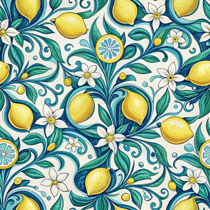 Amalfi Citrus Pattern 3 Minky Fabric