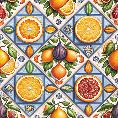Amalfi Citrus Pattern 4 Minky Fabric