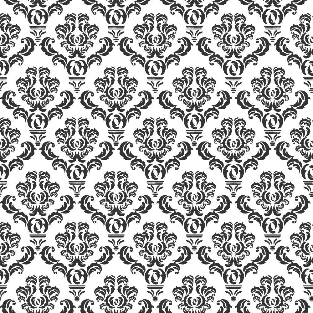 Simple Damask Black Minky Fabric