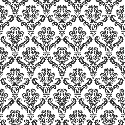 Simple Damask Black Minky Fabric