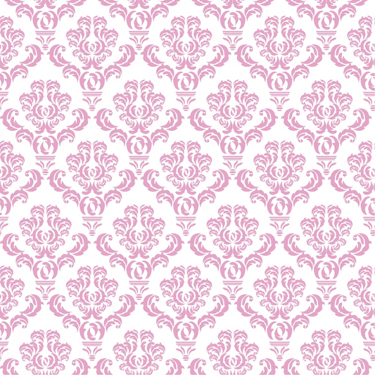 Simple Damask Pink Quilting Cotton Fabric