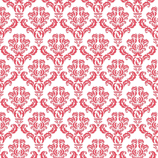 Simple Damask Red Quilting Cotton Fabric