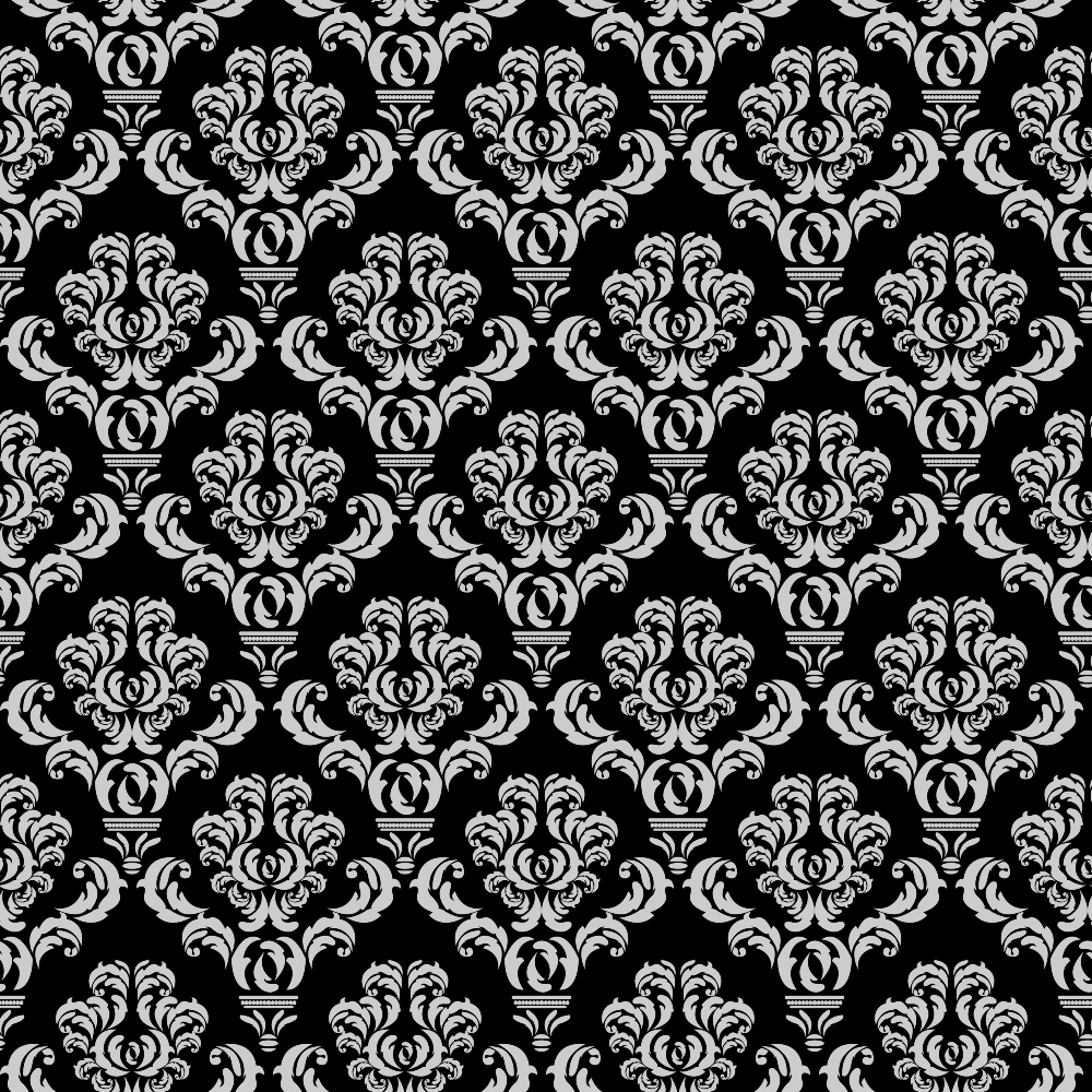 Simple Damask White on Black Minky Fabric