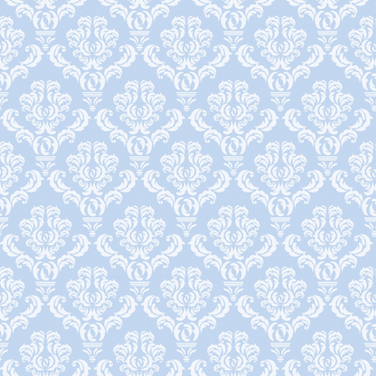 Simple Damask White on Blue Minky Fabric
