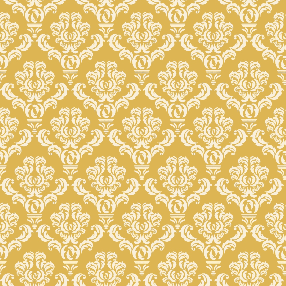 Simple Damask White on Gold Minky Fabric