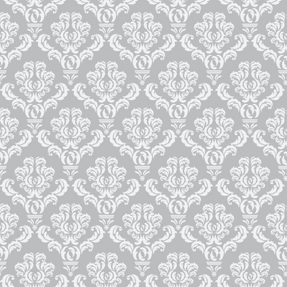 Simple Damask White on Gray Minky Fabric