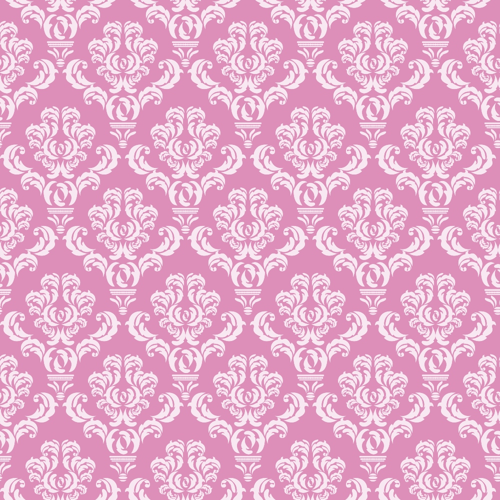 Simple Damask White on Pink Minky Fabric