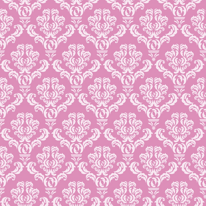 Simple Damask White on Pink Minky Fabric