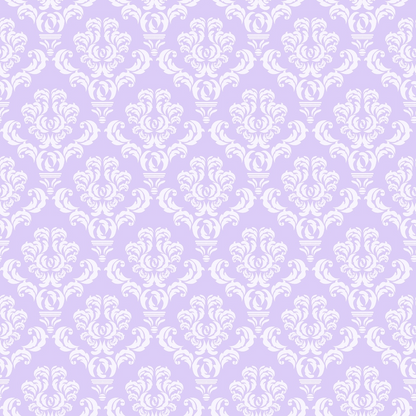 Simple Damask White on Purple Quilting Cotton Fabric