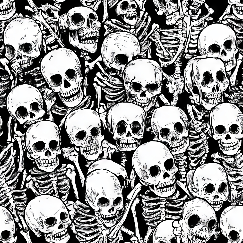 Skeleton Parade Minky Fabric