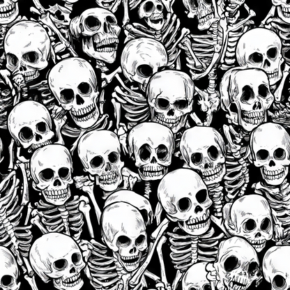 Skeleton Parade Minky Fabric