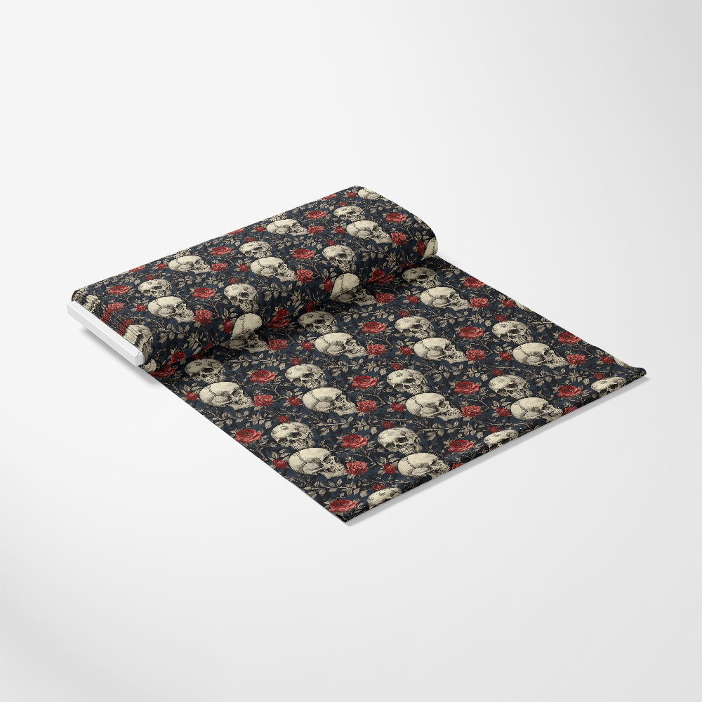 Skulls and Roses Pattern 6 Quilting Cotton Fabric