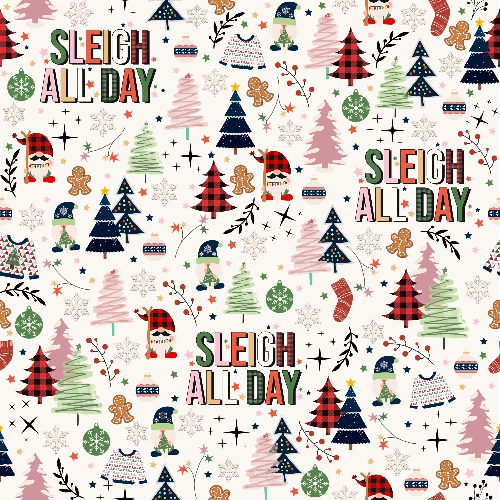 Sleigh All Day Cream Minky Fabric