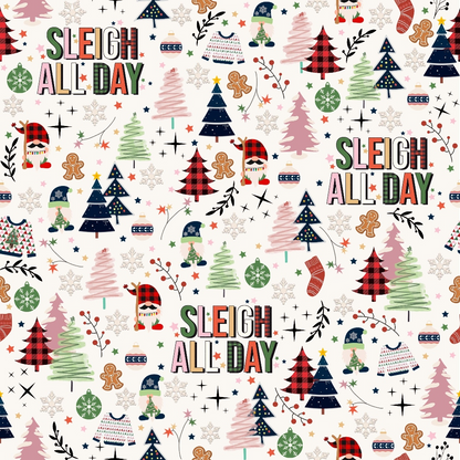 Sleigh All Day Cream Minky Fabric