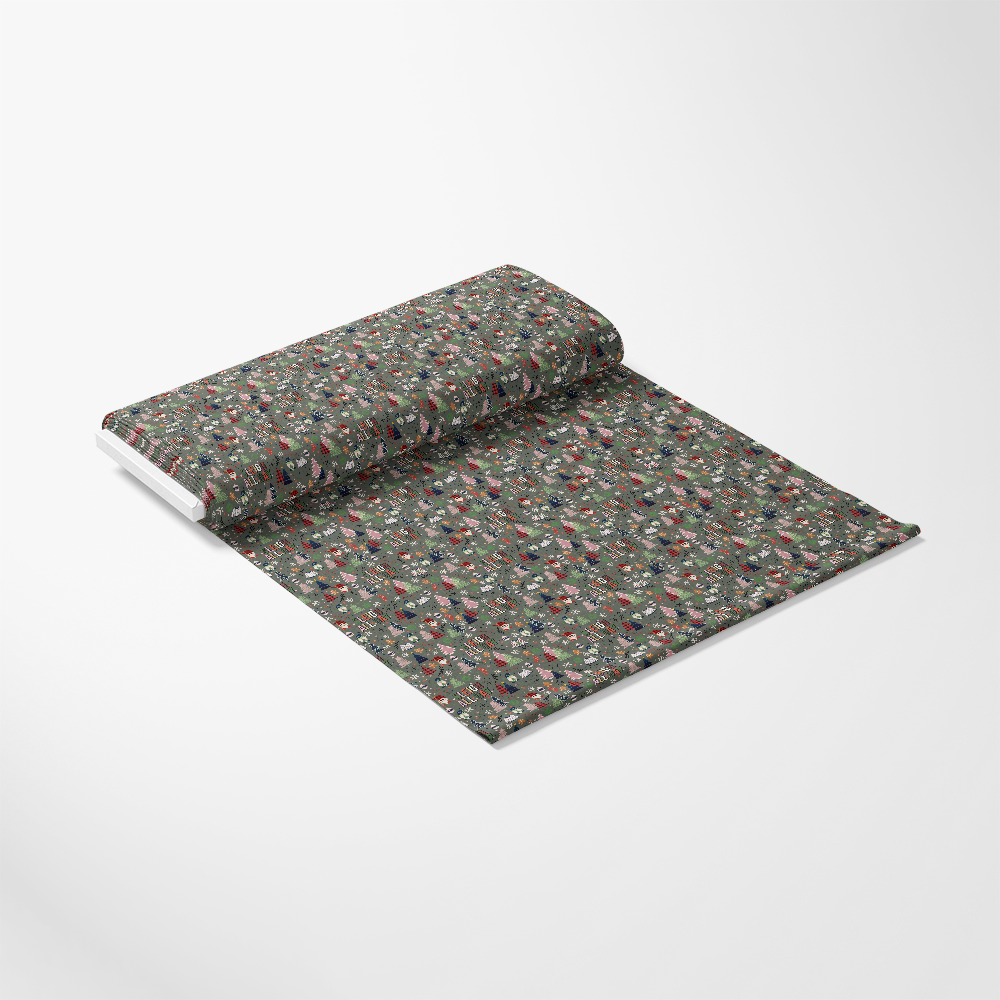 Sleigh All Day Earthy Green Quilting Cotton Fabric