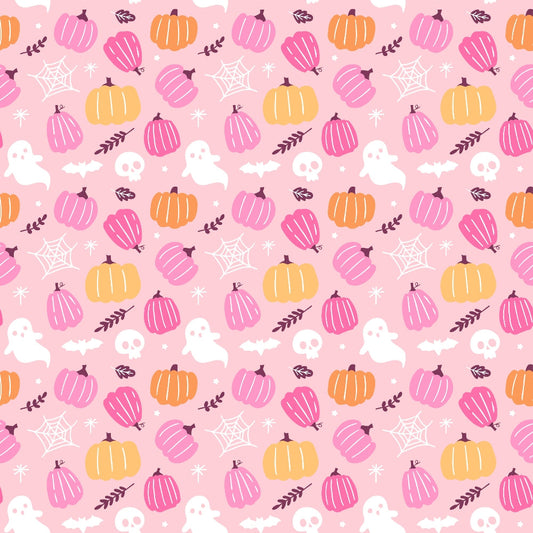 Small Pink Halloween Pattern 11 Quilting Cotton Fabric