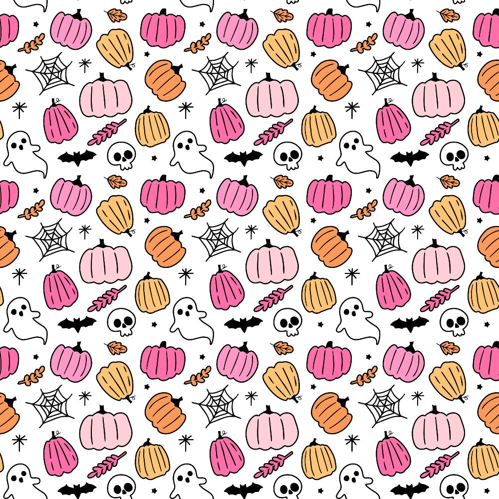 Small Pink Halloween Pattern 12 Quilting Cotton Fabric