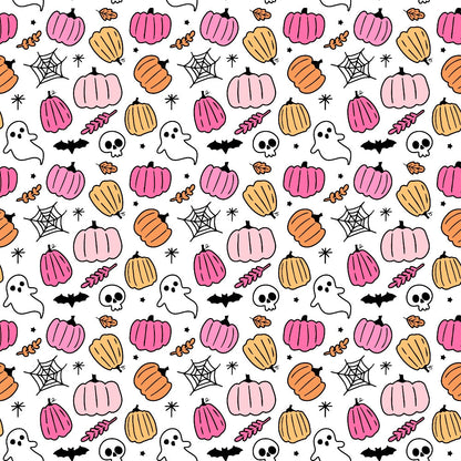 Small Pink Halloween Pattern 12 Quilting Cotton Fabric