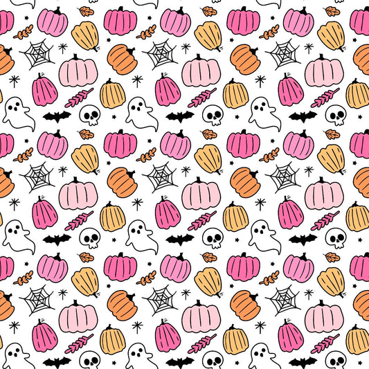 Small Pink Halloween Pattern 12 Quilting Cotton Fabric