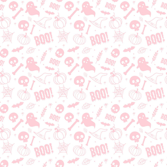 Small Pink Halloween Pattern 2 Quilting Cotton Fabric