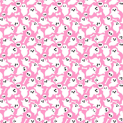 Small Pink Halloween Pattern 20 Quilting Cotton Fabric