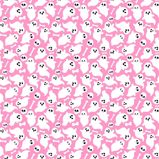 Small Pink Halloween Pattern 20 Quilting Cotton Fabric