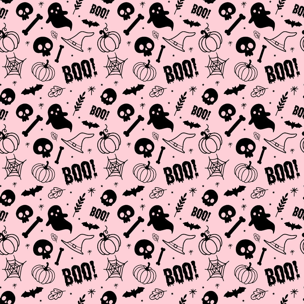 Small Pink Halloween Pattern 3 Quilting Cotton Fabric