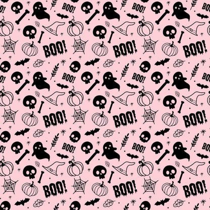 Small Pink Halloween Pattern 3 Quilting Cotton Fabric