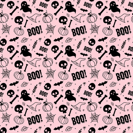 Small Pink Halloween Pattern 3 Quilting Cotton Fabric