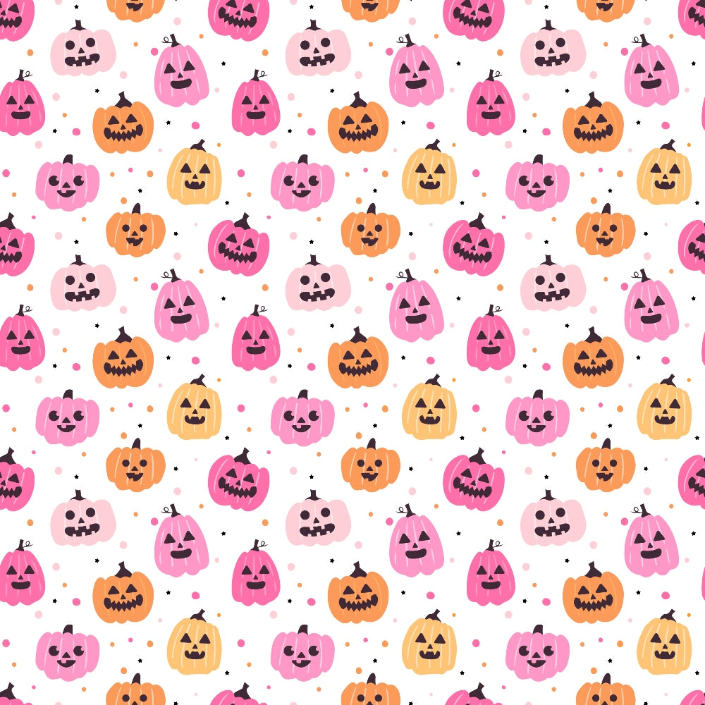 Small Pink Halloween Pattern 7 Quilting Cotton Fabric
