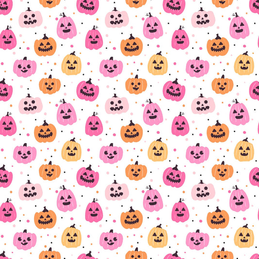 Small Pink Halloween Pattern 7 Quilting Cotton Fabric