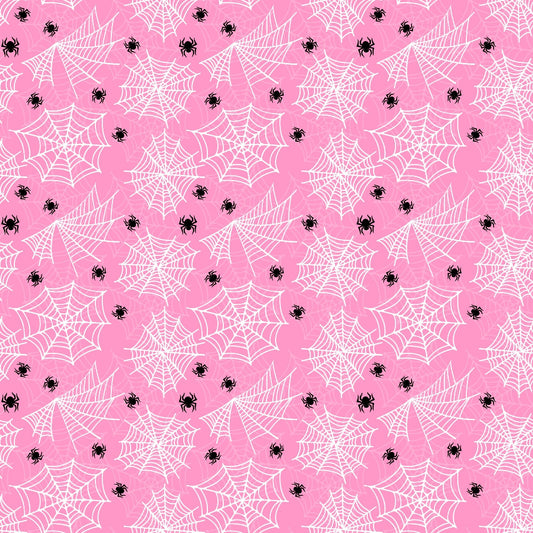 Small Pink Halloween Pattern 8 Quilting Cotton Fabric