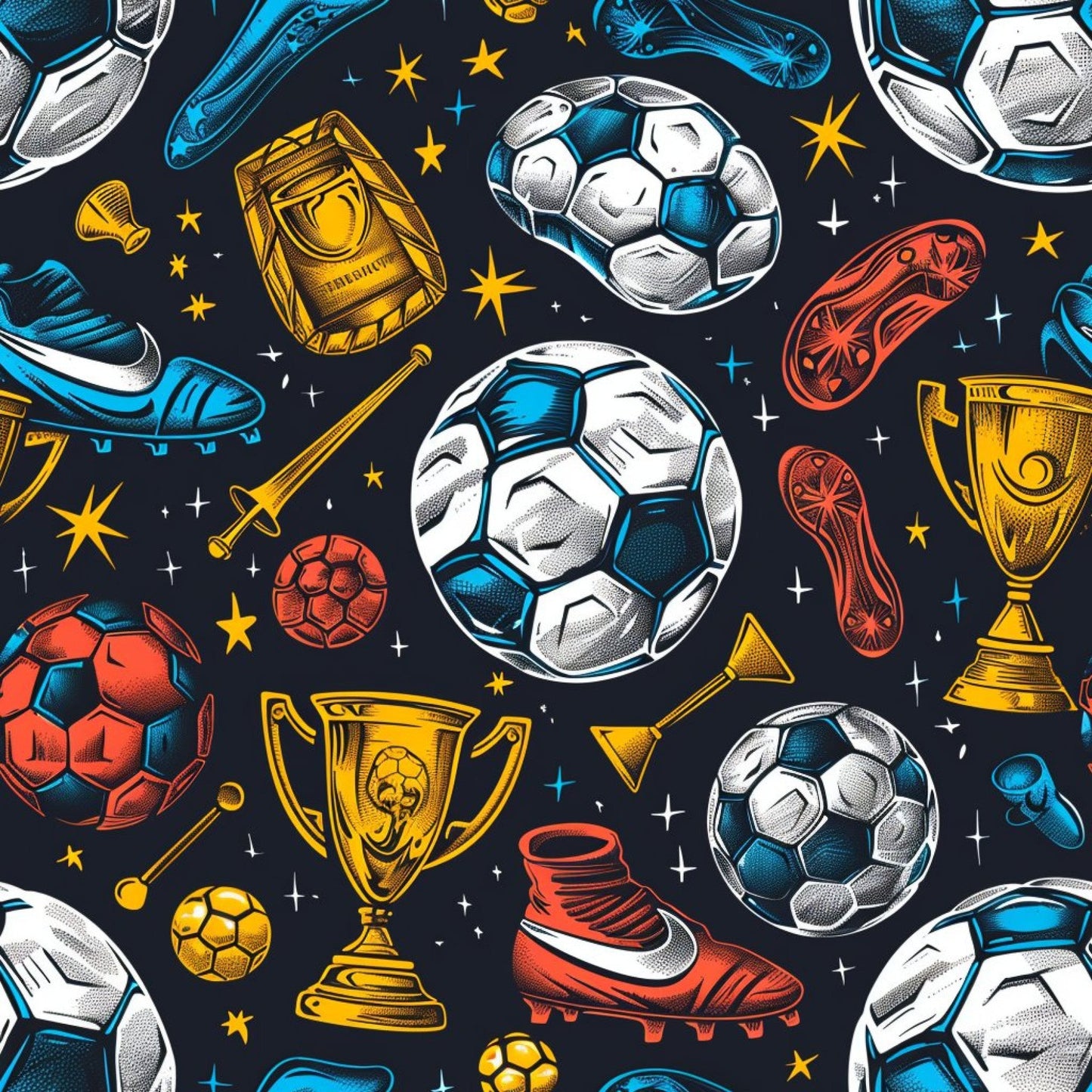 Soccer Fun Pattern 13 Quilting Cotton Fabric